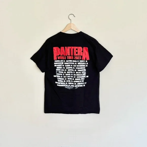 NEW Pantera World Tour 2023 Horseshoe Graphic Black Concert T